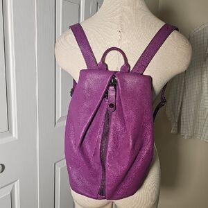 Aimee Kestenberg Stylish Purple Women's Leather Backpack. Comfy On.
